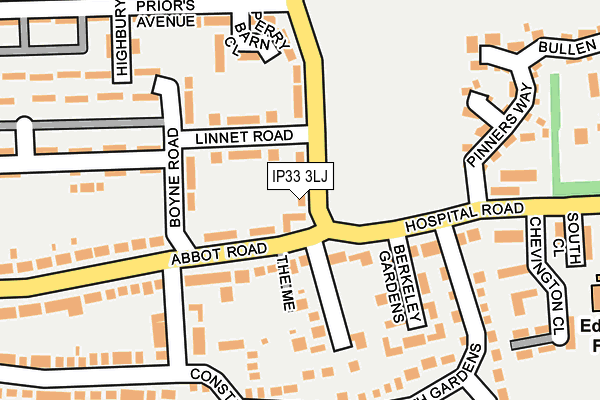 IP33 3LJ map - OS OpenMap – Local (Ordnance Survey)