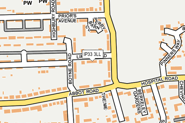 IP33 3LL map - OS OpenMap – Local (Ordnance Survey)