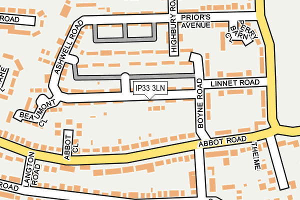 IP33 3LN map - OS OpenMap – Local (Ordnance Survey)