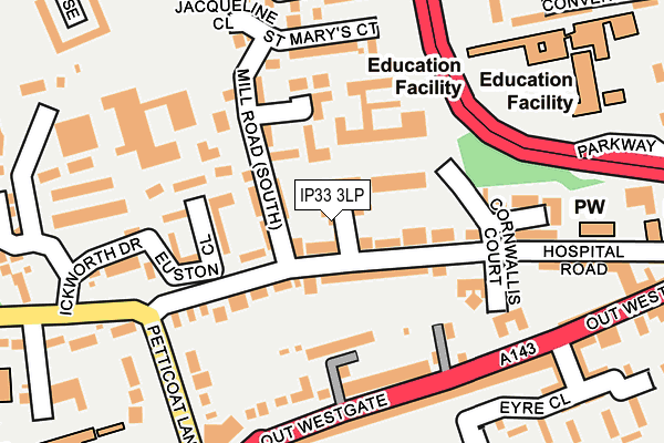 IP33 3LP map - OS OpenMap – Local (Ordnance Survey)