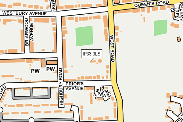 IP33 3LS map - OS OpenMap – Local (Ordnance Survey)