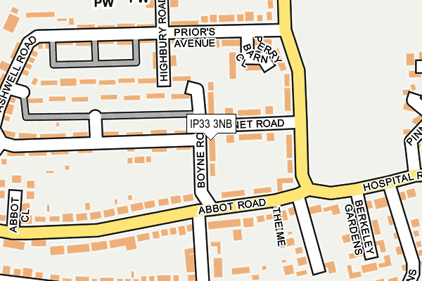 IP33 3NB map - OS OpenMap – Local (Ordnance Survey)