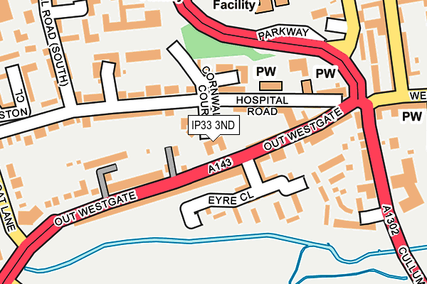 IP33 3ND map - OS OpenMap – Local (Ordnance Survey)