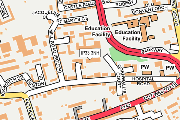 IP33 3NH map - OS OpenMap – Local (Ordnance Survey)