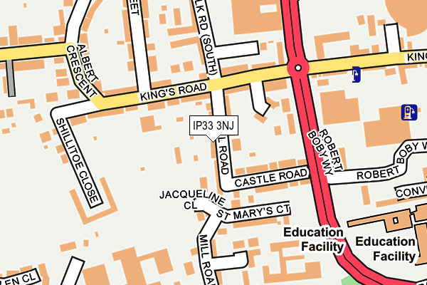 IP33 3NJ map - OS OpenMap – Local (Ordnance Survey)