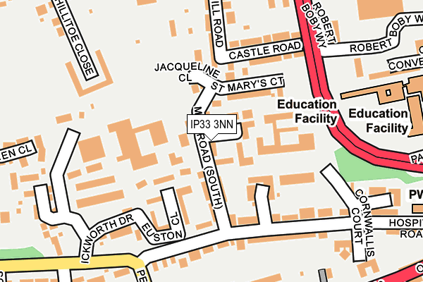 IP33 3NN map - OS OpenMap – Local (Ordnance Survey)