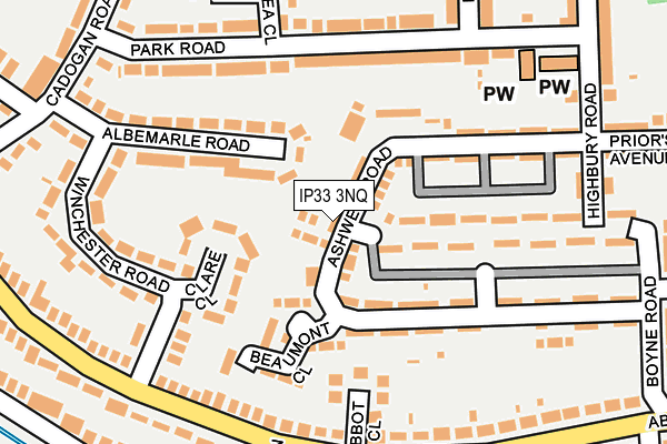 IP33 3NQ map - OS OpenMap – Local (Ordnance Survey)