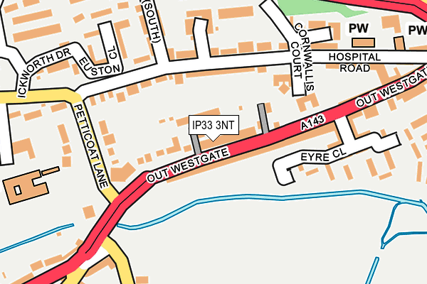 IP33 3NT map - OS OpenMap – Local (Ordnance Survey)