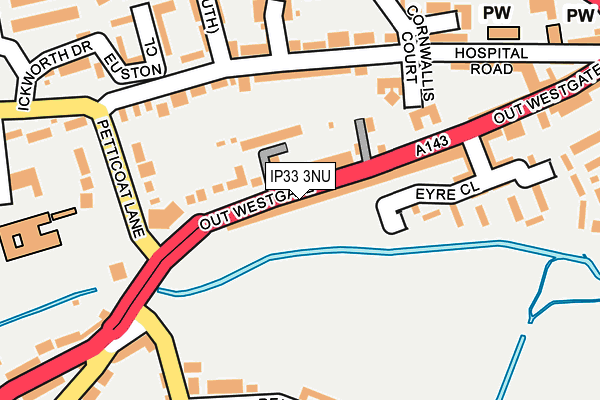 IP33 3NU map - OS OpenMap – Local (Ordnance Survey)