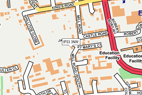 IP33 3NW map - OS OpenMap – Local (Ordnance Survey)