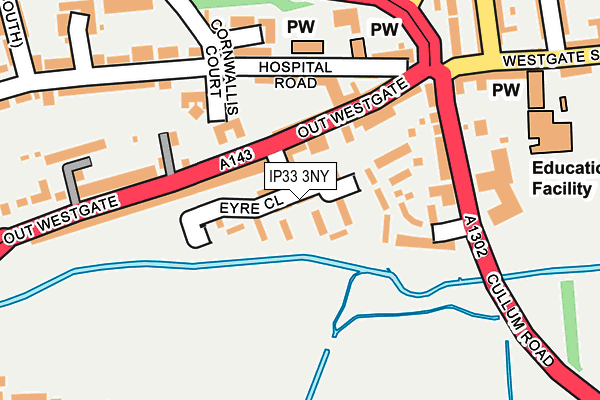 IP33 3NY map - OS OpenMap – Local (Ordnance Survey)