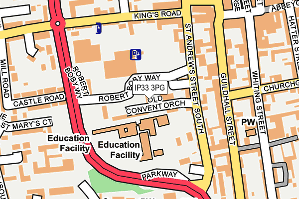 IP33 3PG map - OS OpenMap – Local (Ordnance Survey)