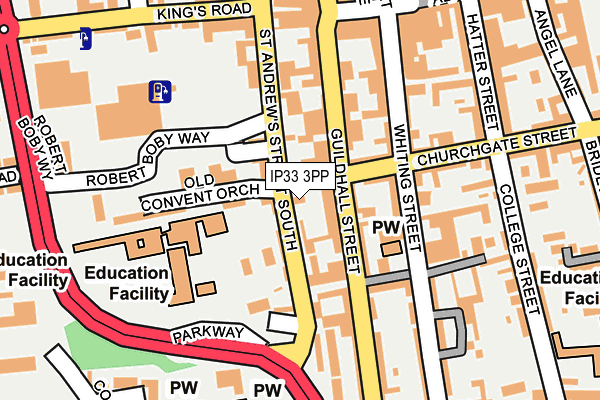 IP33 3PP map - OS OpenMap – Local (Ordnance Survey)