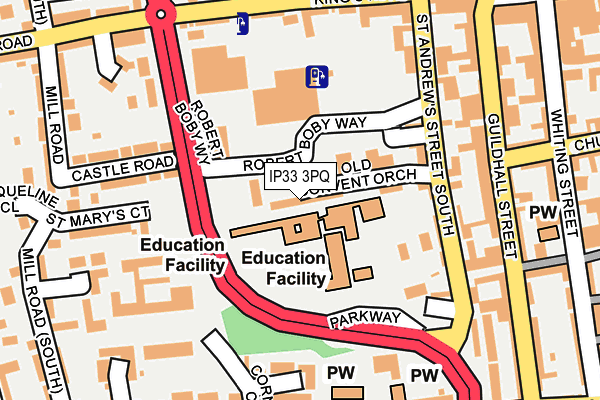 IP33 3PQ map - OS OpenMap – Local (Ordnance Survey)