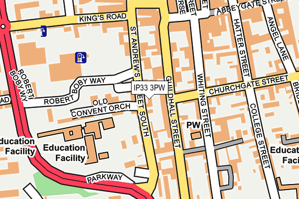 IP33 3PW map - OS OpenMap – Local (Ordnance Survey)