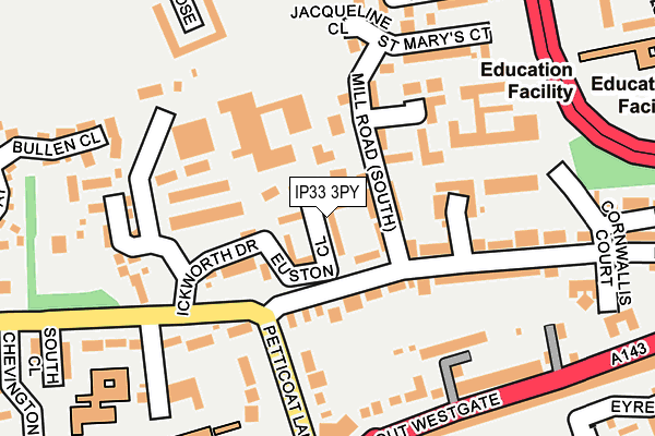 IP33 3PY map - OS OpenMap – Local (Ordnance Survey)
