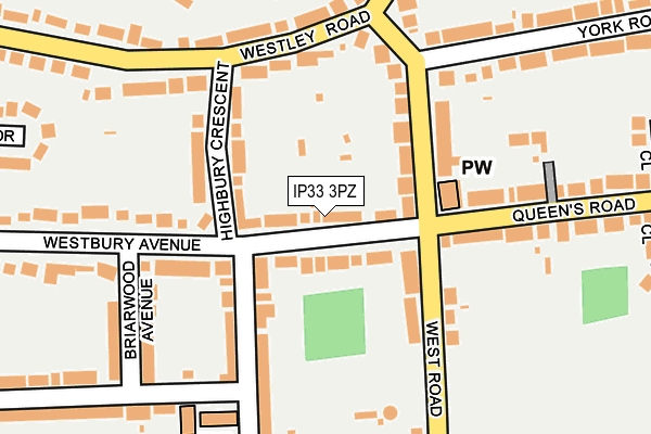 IP33 3PZ map - OS OpenMap – Local (Ordnance Survey)