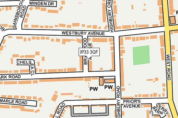 IP33 3QF map - OS OpenMap – Local (Ordnance Survey)