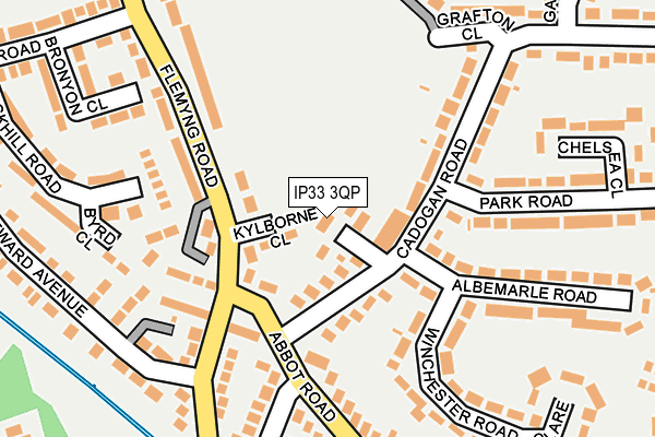 IP33 3QP map - OS OpenMap – Local (Ordnance Survey)