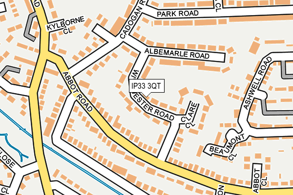 IP33 3QT map - OS OpenMap – Local (Ordnance Survey)
