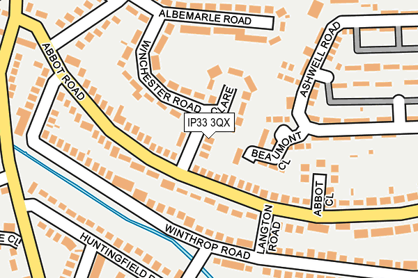 IP33 3QX map - OS OpenMap – Local (Ordnance Survey)