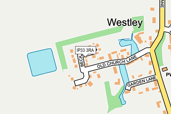 IP33 3RA map - OS OpenMap – Local (Ordnance Survey)