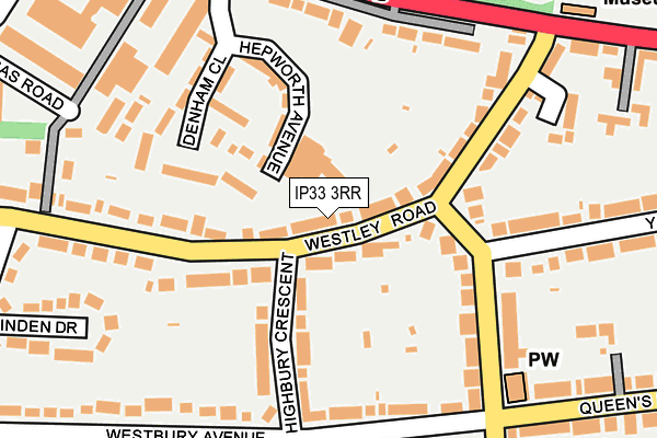 IP33 3RR map - OS OpenMap – Local (Ordnance Survey)