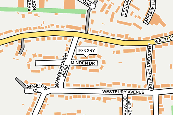 IP33 3RY map - OS OpenMap – Local (Ordnance Survey)