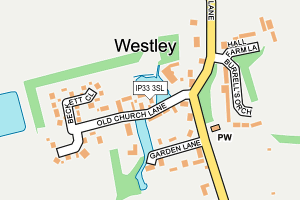 IP33 3SL map - OS OpenMap – Local (Ordnance Survey)