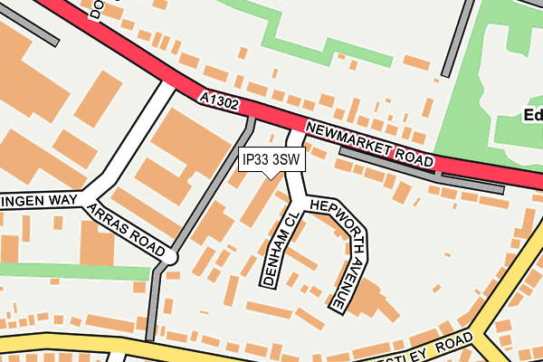 IP33 3SW map - OS OpenMap – Local (Ordnance Survey)