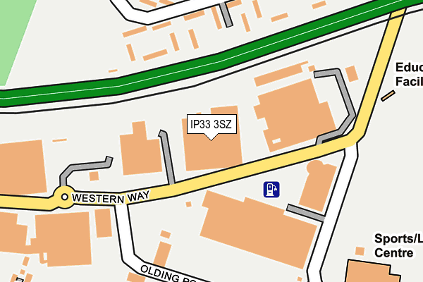 IP33 3SZ map - OS OpenMap – Local (Ordnance Survey)