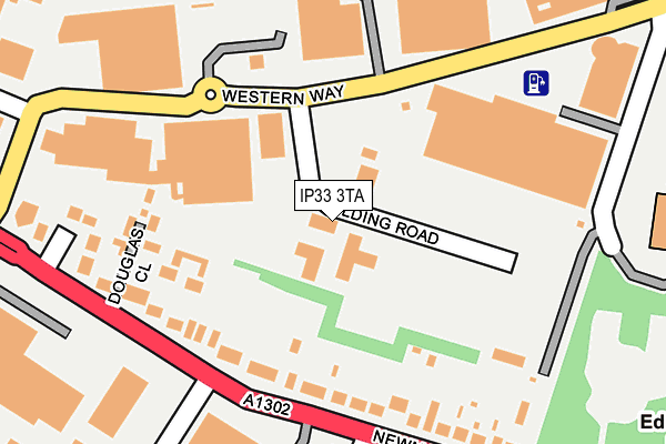 IP33 3TA map - OS OpenMap – Local (Ordnance Survey)