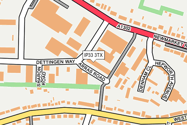 IP33 3TX map - OS OpenMap – Local (Ordnance Survey)