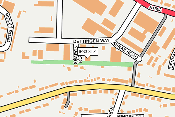 IP33 3TZ map - OS OpenMap – Local (Ordnance Survey)