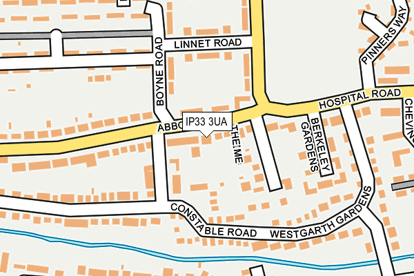 IP33 3UA map - OS OpenMap – Local (Ordnance Survey)