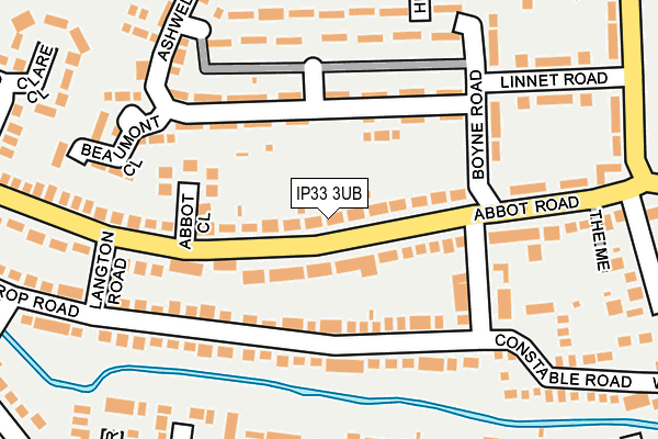 IP33 3UB map - OS OpenMap – Local (Ordnance Survey)