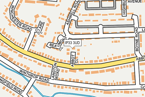 IP33 3UD map - OS OpenMap – Local (Ordnance Survey)