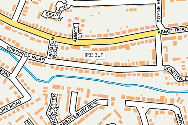 IP33 3UF map - OS OpenMap – Local (Ordnance Survey)