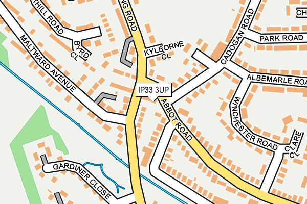 IP33 3UP map - OS OpenMap – Local (Ordnance Survey)