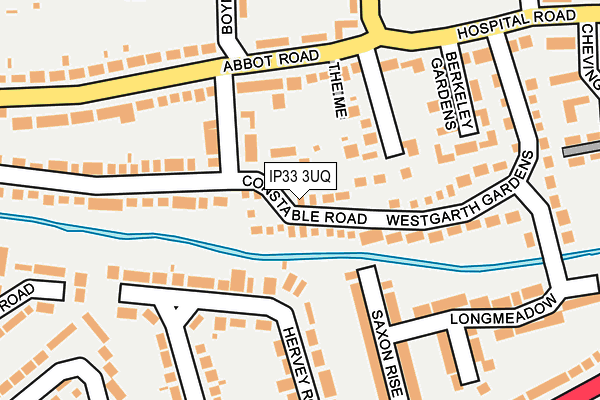 IP33 3UQ map - OS OpenMap – Local (Ordnance Survey)