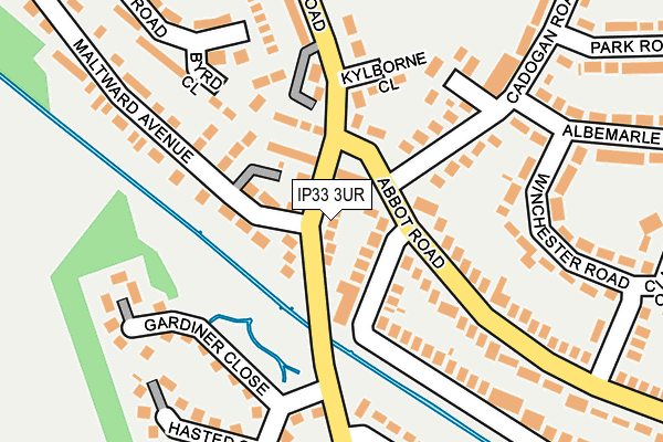 IP33 3UR map - OS OpenMap – Local (Ordnance Survey)