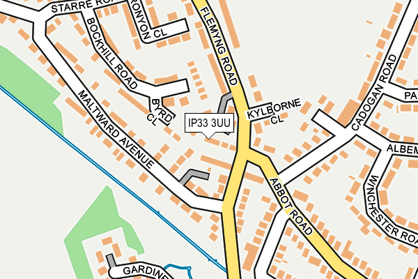 IP33 3UU map - OS OpenMap – Local (Ordnance Survey)