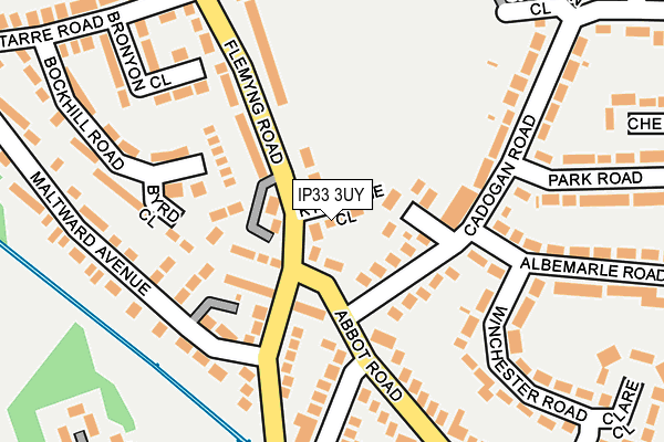 IP33 3UY map - OS OpenMap – Local (Ordnance Survey)