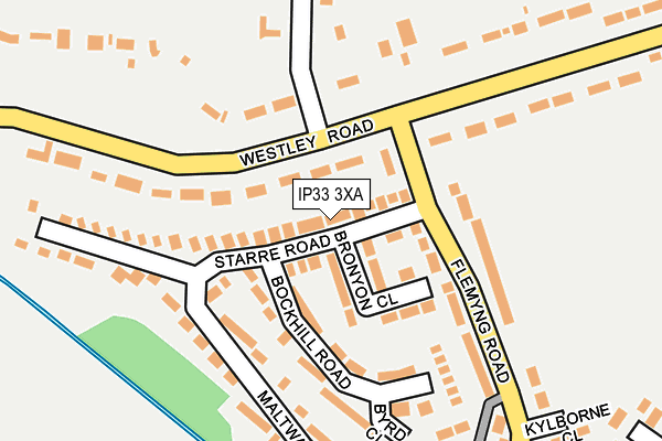IP33 3XA map - OS OpenMap – Local (Ordnance Survey)