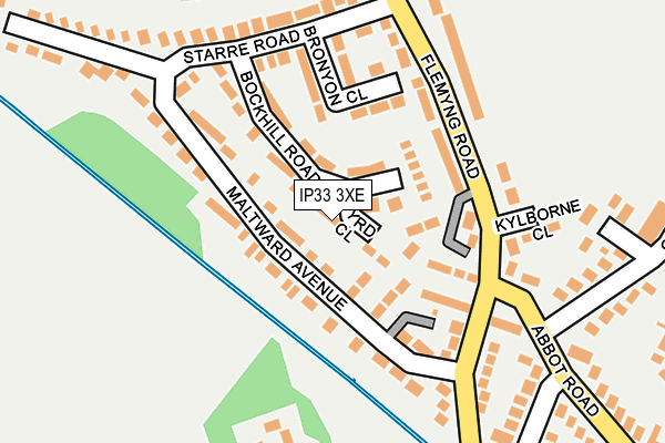 IP33 3XE map - OS OpenMap – Local (Ordnance Survey)