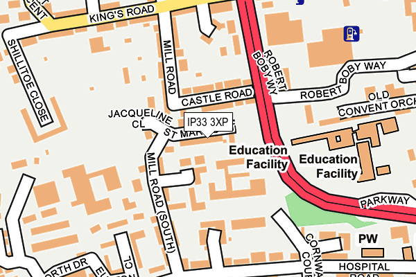 IP33 3XP map - OS OpenMap – Local (Ordnance Survey)