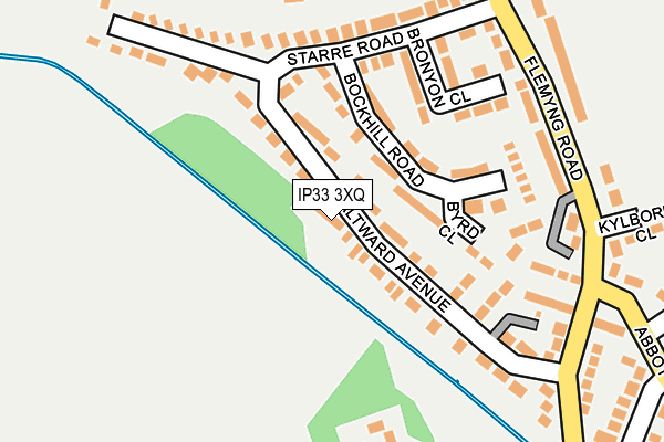 IP33 3XQ map - OS OpenMap – Local (Ordnance Survey)