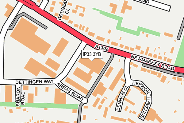 IP33 3YB map - OS OpenMap – Local (Ordnance Survey)