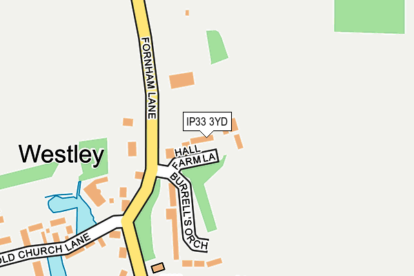 IP33 3YD map - OS OpenMap – Local (Ordnance Survey)