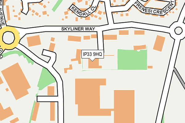 IP33 9HQ map - OS OpenMap – Local (Ordnance Survey)